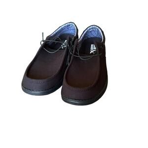 NWB Eddie Bauer Men’s Canvas Lace-Up Loafers Corbett Black Size 11 lightweight
